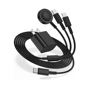 Premium Charger Cable Apple Watch Charger, 3 in 1 Multi Black Chargers Cable